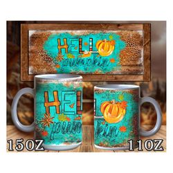Hello Pumpkin Mug Png Sublimation Design, Fall Png, Fall Vibes Png, Fall Mug Png, Pumpkin Png, Western Fall Mug Png, Dig