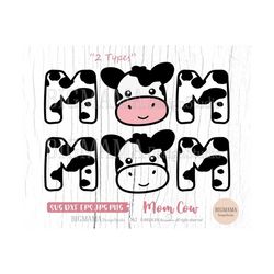 Mom Cow SVG,Mum,Cow face,Animal,Farm,Parents,Baby,Cut File,Boy,Girl,Kids,Clipart,Tshirt,PNG,Cricut,Silhouette,Digital,In