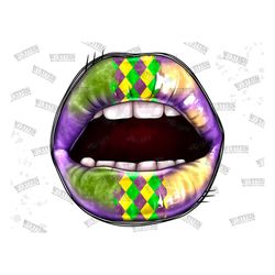 Mardi Gras Lips And Fleur De Lis Png,Mardi Gras Png,Hand Drawn Png,Digital Downloads,Sublimation Design,Mardi Gras Lips