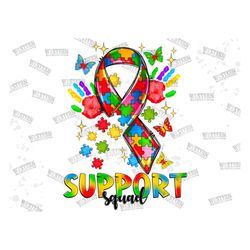 Support squad Autism png sublimation design download, Autism Awareness png, Autism ribbon png, Autism png, sublimate des