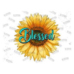 Blessed Sunflower Png, Blessed Png, Hand Drawing, Sunflower Png, Blessed Png, Watercolor Sunflower Png, Cute Sunflower P