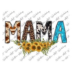 Western Mama Png, Cowhide Mama Png, Leopard Mama Png, Turquoise Pattern, Sublimation Designs Downloads,Mama Png, Mama Su