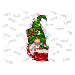 Christmas Gnome With Gift Bag Png Sublimation Design, Christmas Gnome Png, Gnome Sublimation Design, Hand Drawn Gnome Pn