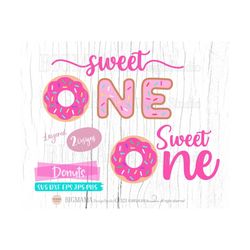 Sweet Donut SVG,Donut One,Layered,DXF,Cut File,Doughnut,Tshirt,1,Birthday,Sprinkle Donut,Printable,Cricut,Silhouette,Ins