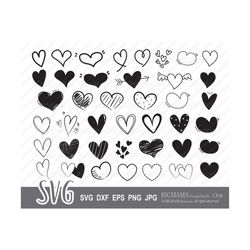 Heart SVG,DXF,Hand drawn svg,Love svg,Cricut,Silhouette,Valentine,Wedding,Graphic,Vector,Commercial use,Digital,Instant