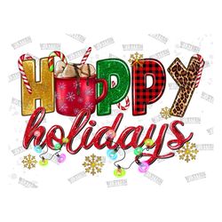 Happy Holidays Png, Christmas Png, Christmas Gift Png,Happy Holidays Png,Western Christmas Png,Light Png,Sublimation Des