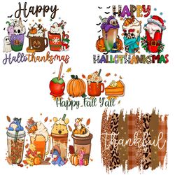 Thankful Fall Coffee Bundle Png, Thanksgiving Pumpkin Png, Coffee Png, Christmas logo Png, Instandownload