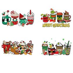 4 Christmas Coffee Bundle Png, Christmas Coffee Png, Coffee Png, Christmas logo Png, Instandownload