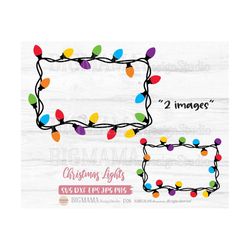 Christmas Lights Wreath SVG,String,Party,Xmas,DXF,Cut File,Holiday,Clipart,Frame,PNG,Ornaments,Cricut,Cameo,Rectangle,In