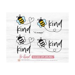 Bee Kind SVG,Be Kind,BumbleBee,Bee With Heart,Honeybee,Clipart,Layered,DXF,Cut File,PNG,Vinyl,Cricut,Silhouette,Instant