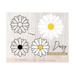 Daisy SVG,Floral,Daisy Layered,DXF,Flower,Bundle,Cut File,T-shirt,Vinyl,Vector,Cricut,Silhouette,Commercial use,Instant