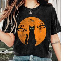 Halloween Shirt, Scary Cat Retro Cat Moon Shirt, Happy Halloween, Halloween Witches, Funny Halloween, Skeleton Halloween