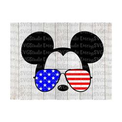 SVG DXF File for Mickey with USA Sunglasses