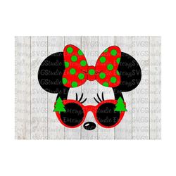 SVG File for Christmas Tree Minnie with Sunglasses