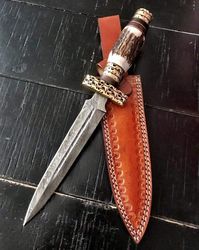 Custom Handmade Damascus Steel Dagger Knife Hunting Knife 15 inches. Christmas Gift. New Year Gift. Anniversary Gift