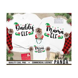 Elf Family Matching Christmas Shirts Svg, Mama Elf, Daddy Elf, Family Christmas Svg, Mini Elf, Christmas Matching Pajama