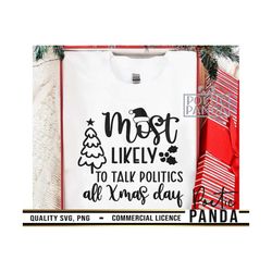 Most Likely Talk Politics SVG PNG, Christmas Crew Svg, Sarcastic, Papa Claus Svg, Christmas Shirt Svg, Daddy Claus Svg,