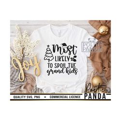Most Likely To Spoil Grandkids SVG PNG, Granmd Svg, Cricut, Nana Claus Svg, Christmas Shirt Svg, Merry Christmas Svg, Ch