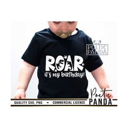 Birthday Shirt SVG PNG, Birthday Girl Svg, Roar Svg, T Rex Svg, I'm 4 Hear Me Roar Svg, Birthday Boy Svg, Birthday Svg,