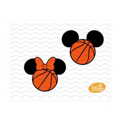 mouse svg / team basketball ball ears bow / instant download / basketball mom mouse for silhouette and cricut,sport svg,