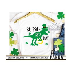 Kids St Patricks SVG PNG, St Patricks Day Svg, St Pat Rex Day Svg, Lucky Charm Svg, Dinosaur Svg, Irish Svg, Lucky Sauru