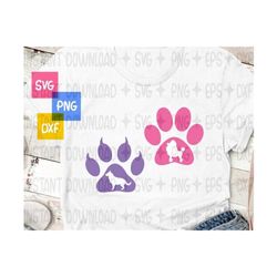 Paw SVG / Paw Svg file / Paw print svg / Paw clipart / Paw prints / Dog Paw / Cat Paw / Cricut, Silhouette Cut File, Png