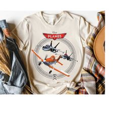 Disney Planes Dusty Crophopper With Bravo And Echo T-shirt, Magic Kingdom Unisex T-shirt Family Birthday Gift Adult Kid