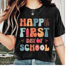 Teacher Shirt, Retro Happy First Day Of School Shirt, Teacher Appreciation, Funny Teacher, Teacher Life, Teacher Gift Id