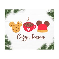 Mouse Head Cozy Season – Christmas 2022 Holiday decor SVG cut file for cricut & eps, ai, png, pdf clipart. Vector graphi