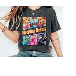 Retro Disney Sleeping Beauty Squad Aurora Princess Villains Maleficent T-shirt, Unisex T-shirt Family Birthday Gift Adul