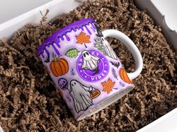 Purple Spooky Vibes Inflated Mug  Sublimation  11oz  15oz, Puff Ghost Mug  Sublimation s, Template For Sublimation