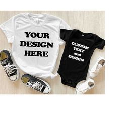 Personalized Family Matching Tee, Add Your Text Here T-shirt, Customize Your Logo Tee, Make Your Own Shirt, Custom Text