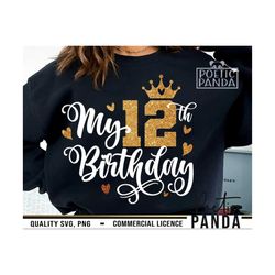 12th Birthday SVG PNG, Birthday Shirt Svg, Level 12 Unlocked, Happy Birthday Svg, Birthday Gift Svg, 12th Birthday Svg,