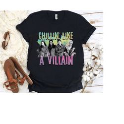 Disney Descendants Chillin Like A Villain Retro T-shirt, Magic Kingdom Trip Unisex T-shirt Family Birthday Gift Adult Ki