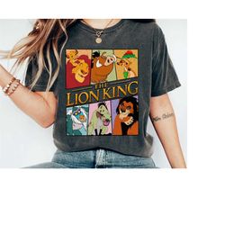 Retro Disney The Lion King Characters Squad Simba Timon Pumbaa Rafiki T-shirt, Unisex T-shirt Family Birthday Gift Adult