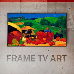 Samsung Frame TV Art Digital Download, Frame TV Harvest Gatherin, Frame TV Country Life, Rustic Charm, Farming Scene