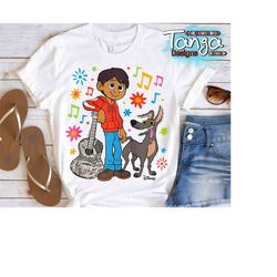 Disney Coco Miguel Rivera And Dante Funny T-shirt, Magic Kingdom Disney Trip Unisex T-shirt Family Birthday Gift Adult K