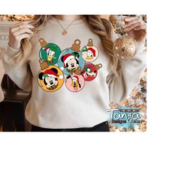 Cute Santa Mickey And Friends Ornaments Christmas T-shirt, Disney Mickey's Very Merry Xmas Party Tee, Disneyland Vacatio