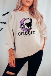 October Vibes Halloween Crewneck Sweatshirt, Halloween Season Sweatshirt, Spooky Season T-Shirt, Retro Halloween Sweater