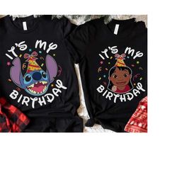 Disney Cute Lilo & Stitch It's My Birthday Squad Shirt, Disneyland Trip Unisex T-shirt Family Birthday Gift Adult Kid To