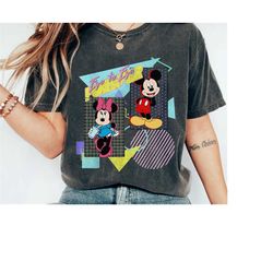 Disney Mickey And Minnie Eye To Eye Retro 80s Shirt, WDW Magic Kingdom Trip Unisex T-shirt Family Birthday Gift Adult Ki