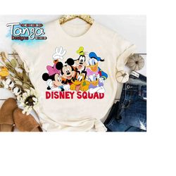 Cute Mickey Mouse And Friends Disney Squad Shirt, WDW Magic Kingdom Trip Unisex T-shirt Family Birthday Gift Adult Kid T