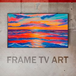 Samsung Frame TV Art Digital Download, Frame TV Modern Art, Abstract Expressionism, Seascape, Abstract Style, Full-color