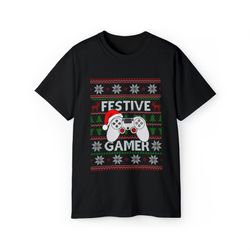 Game Festive Gamer Lighting Video Game Christmas Shirt