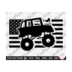 monster truck svg files for cricut shirt for kids monster truck png files usa flag 4th of july