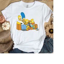 The Simpsons Family Homer Marge Maggie Bart Lisa Simpson Shirt, Unisex T-shirt Birthday Gift Adult Kid Toddler Tee, Disn