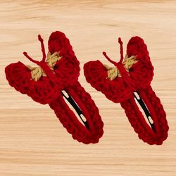 A crochet butterfly Hair clip pattern