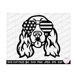 cocker spaniel with sunglasses svg png