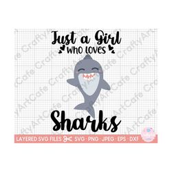 shark svg png just a girl who loves sharks svg for cricut shirt
