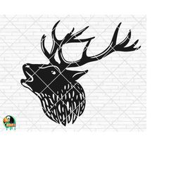 Deer Head Silhouette SVG, Deer svg, Deer Vector, Deer PNG, Animal svg, Deer svg for Shirt, Deer Clipart, Deer Cut File,